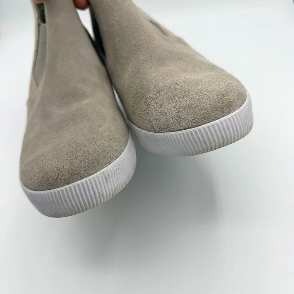 Sorel Out 'N About Slip-On Wedge grey suede shoes